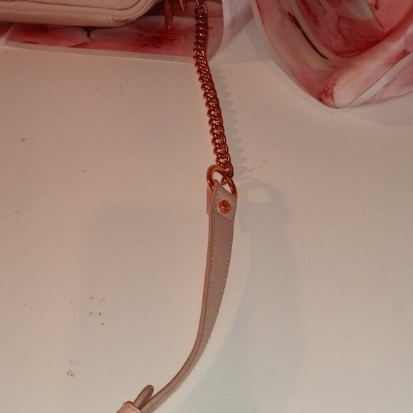 Pink Quilted Itzy Ritzy Crossbody Diaper Bag with Rose Gold Hardware - Picture 11 of 13